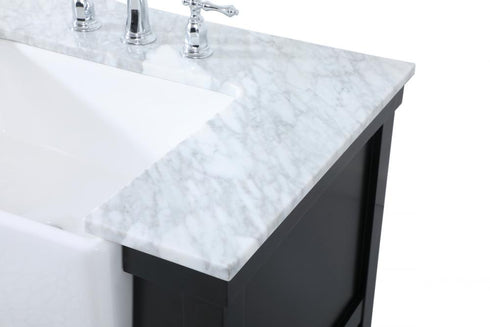 Elegant Lighting Clement 72 Inch Double Bathroom Vanity in Black Model: VF60172DBK