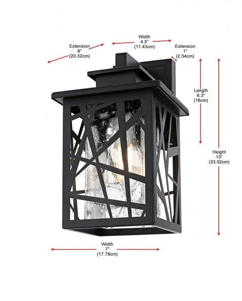 Elegant Lighting Clifford 7 inch Outdoor Pendant in Black Model: OD353W13BK