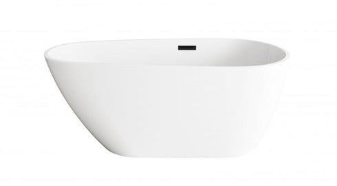 Elegant Lighting Clinton 59 inch Bathtub in Glossy White with Brushed Gold Trim Model: BT30259GW-BGD