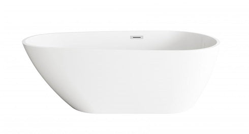Elegant Lighting Clinton 67 inch Bathtub in Glossy White with Brushed Gold Trim Model: BT30267GW-BGD