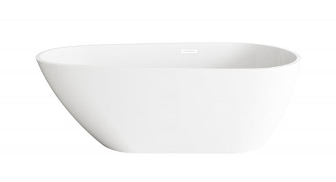 Elegant Lighting Clinton 67 inch Bathtub in Glossy White with Brushed Gold Trim Model: BT30267GW-BGD