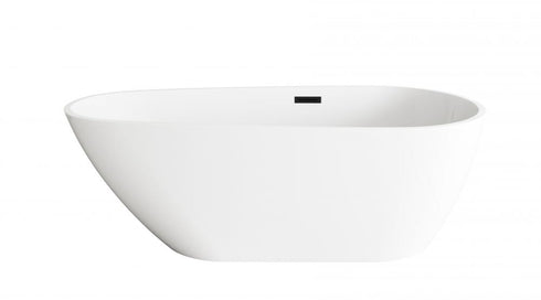 Elegant Lighting Clinton 67 inch Bathtub in Glossy White with Brushed Gold Trim Model: BT30267GW-BGD