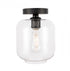 Elegant Lighting Collier 1 light in Black and Clear glass Flush mount Model: LD2270BK