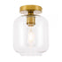 Elegant Lighting Collier 1 light in Black and Clear glass Flush mount Model: LD2270BK