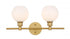 Elegant Lighting Collier 2 light in Black and Frosted white glass Wall sconce Model: LD2315BK