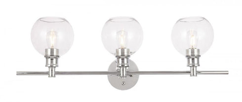 Elegant Lighting Collier 3 light in Black and Clear glass Wall sconce Model: LD2318BK