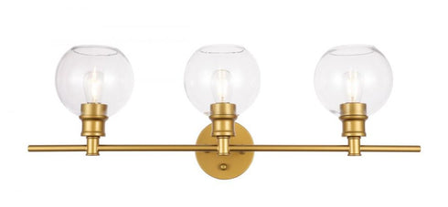 Elegant Lighting Collier 3 light in Black and Clear glass Wall sconce Model: LD2318BK