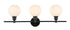 Elegant Lighting Collier 3 light in Black and Frosted white glass Wall sconce Model: LD2319BK