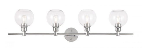 Elegant Lighting Collier 4 light in Black and Clear glass Wall sconce Model: LD2322BK