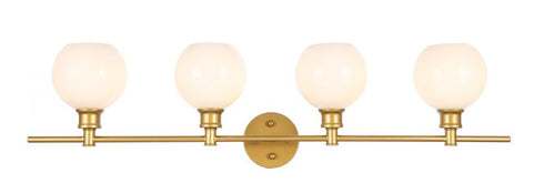 Elegant Lighting Collier 4 light in Black and Frosted white glass Wall sconce Model: LD2323BK