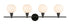Elegant Lighting Collier 4 light in Black and Frosted white glass Wall sconce Model: LD2323BK