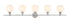 Elegant Lighting Collier 5 light in Black and Frosted white glass Wall sconce Model: LD2327BK