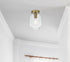 Elegant Lighting Collier 7.5 inch Flush Mount Clear Shade in Satin Gold in Satin Gold and Clear Finish Model: LD2270SG