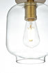 Elegant Lighting Collier 7.5 inch Flush Mount Clear Shade in Satin Gold in Satin Gold and Clear Finish Model: LD2270SG