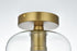 Elegant Lighting Collier 7.5 inch Flush Mount Clear Shade in Satin Gold in Satin Gold and Clear Finish Model: LD2270SG