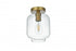 Elegant Lighting Collier 7.5 inch Flush Mount Clear Shade in Satin Gold in Satin Gold and Clear Finish Model: LD2270SG