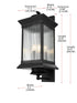 Elegant Lighting Collins 3 Light Wall sconce W9.5 Inch E11.5 Inch H23.5 Inch L3 in Black (1Box) Model: OD316W24BK