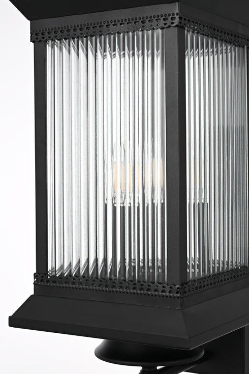 Elegant Lighting Collins 3 Light Wall sconce W9.5 Inch E11.5 Inch H23.5 Inch L3 in Black (1Box) Model: OD316W24BK