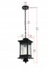 Elegant Lighting Collins 7 inch Outdoor Pendant in Black Model: OD316H18BK
