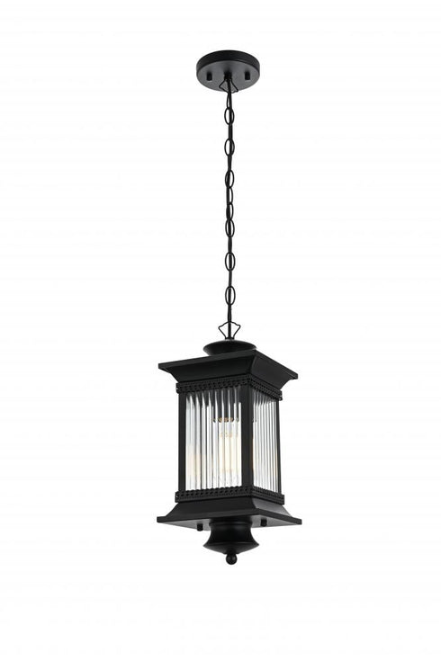 Elegant Lighting Collins 7 inch Outdoor Pendant in Black Model: OD316H18BK