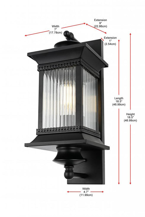 Elegant Lighting Collins 7 inch Outdoor Pendant in Black Model: OD316W19BK
