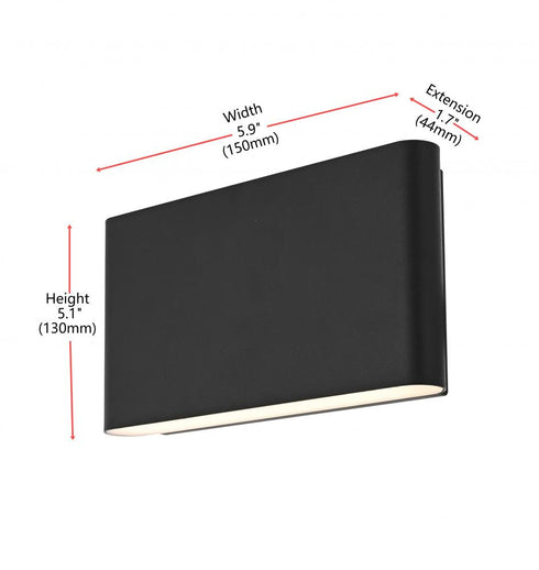 Elegant Lighting Corbin 6 inch Outdoor Wall Sconce in Black Model: OD509W6BK