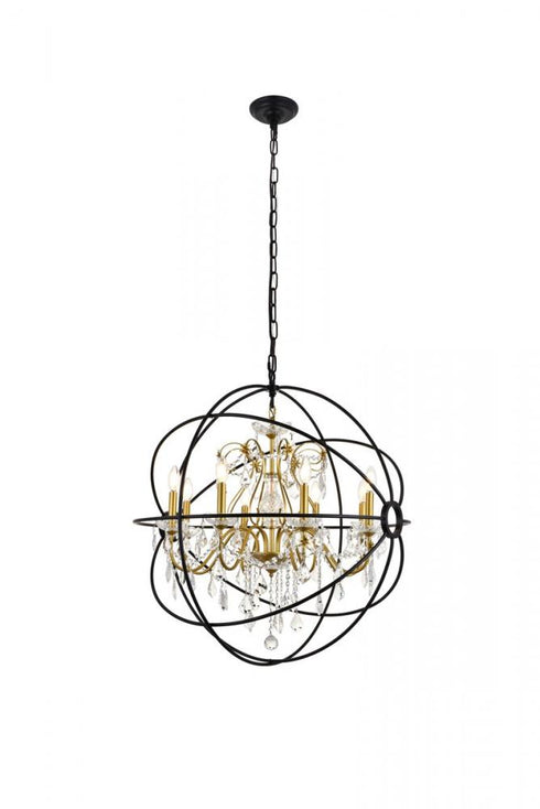 Elegant Lighting Cordelia 8 Light black Crystal Pendant Model: LD8801D32BK