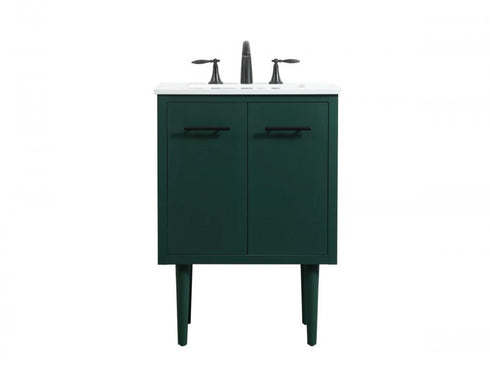 Elegant Lighting Cyrus 24 Inch Single Bathroom Vanity in Natural Oak with Backsplash Model: VF48024NT-BS