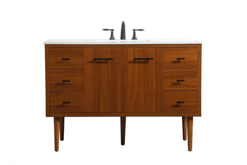 Elegant Lighting Cyrus 48 Inch Single Bathroom Vanity in Teak Model: VF48048MTK