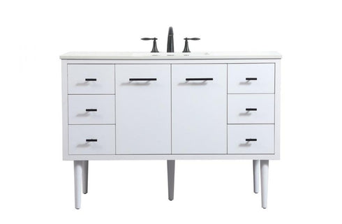 Elegant Lighting Cyrus 48 Inch Single Bathroom Vanity in Teak Model: VF48048MTK