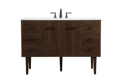 Elegant Lighting Cyrus 48 Inch Single Bathroom Vanity in Teak Model: VF48048MTK