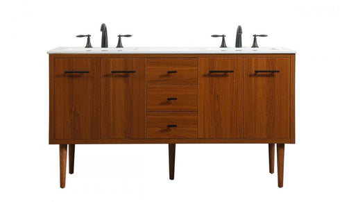 Elegant Lighting Cyrus 60 Inch Single Bathroom Vanity in Teak Model: VF48060DMTK