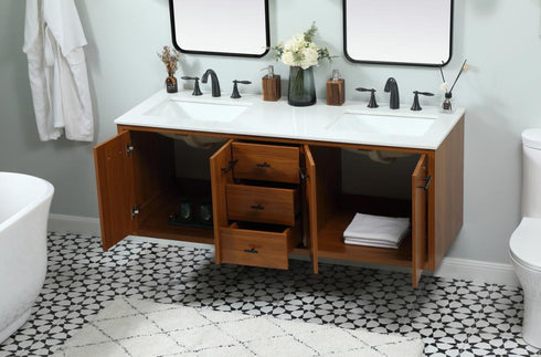 Elegant Lighting Cyrus 60 Inch Single Bathroom Vanity in Teak Model: VF48060DMTK