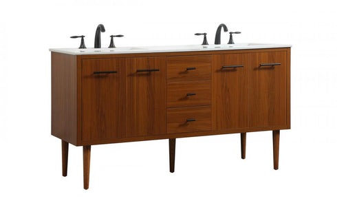 Elegant Lighting Cyrus 60 Inch Single Bathroom Vanity in Teak Model: VF48060DMTK