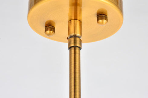 Elegant Lighting Daegan 10 light 26 inch light antique brass pendant in Light Antique Brass and Flat Black Finish Model: LD5023