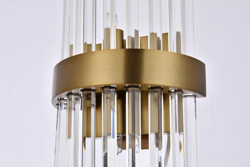 Elegant Lighting Dallas 2 light in Gold and Clear Wall Sconce Clear Royal Cut Crystal Model: 3000W8G