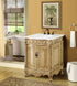Elegant Lighting Danville 27 Inch Single Bathroom Vanity in Antique Beige with Ivory White Engineered Marble Model: VF-1002-VW