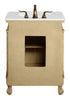 Elegant Lighting Danville 27 Inch Single Bathroom Vanity in Antique Beige with Ivory White Engineered Marble Model: VF-1002-VW