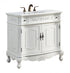 Elegant Lighting Danville 36 Inch Single Bathroom Vanity in Antique White with Ivory White Engineered Marble Model: VF10636AW-VW