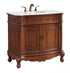 Elegant Lighting Danville 36 Inch Single Bathroom Vanity in Brown with Ivory White Engineered Marble in Teak Finish Model: VF10536BR-VW