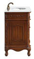 Elegant Lighting Danville 36 Inch Single Bathroom Vanity in Brown with Ivory White Engineered Marble in Teak Finish Model: VF10536BR-VW