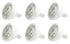 Elegant Lighting Deluge LED MR16 light bulb GU5.3 6.5 Watt 12V LM500 3000K DIM 40 degree CRI80 ETL 25000HRS in White Finish Model: MR16LED103-6PK
