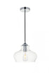 Elegant Lighting Destry 1 Light Black Pendant With Clear Glass in Black and Clear Finish Model: LD2246BK