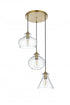 Elegant Lighting Destry 18.5 inch Pendant Clear Shade in Satin Gold in Satin Gold and Clear Finish Model: LD2247SG