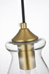 Elegant Lighting Destry 18.5 inch Pendant Clear Shade in Satin Gold in Satin Gold and Clear Finish Model: LD2247SG