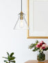 Elegant Lighting Destry 8 inch Pendant Clear Shade in Satin Gold in Satin Gold and Clear Finish Model: LD2244SG