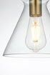 Elegant Lighting Destry 8 inch Pendant Clear Shade in Satin Gold in Satin Gold and Clear Finish Model: LD2244SG