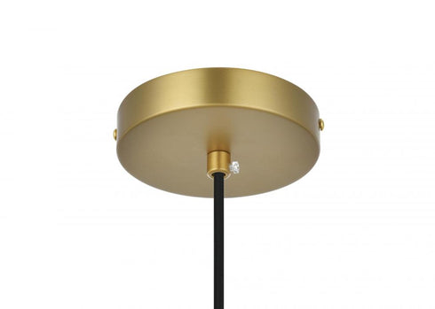 Elegant Lighting Destry 8 inch Pendant Clear Shade in Satin Gold in Satin Gold and Clear Finish Model: LD2245SG