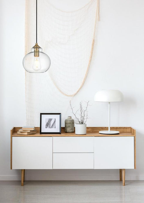 Elegant Lighting Destry 8 inch Pendant Clear Shade in Satin Gold in Satin Gold and Clear Finish Model: LD2245SG