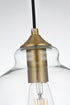 Elegant Lighting Destry 8 inch Pendant Clear Shade in Satin Gold in Satin Gold and Clear Finish Model: LD2245SG